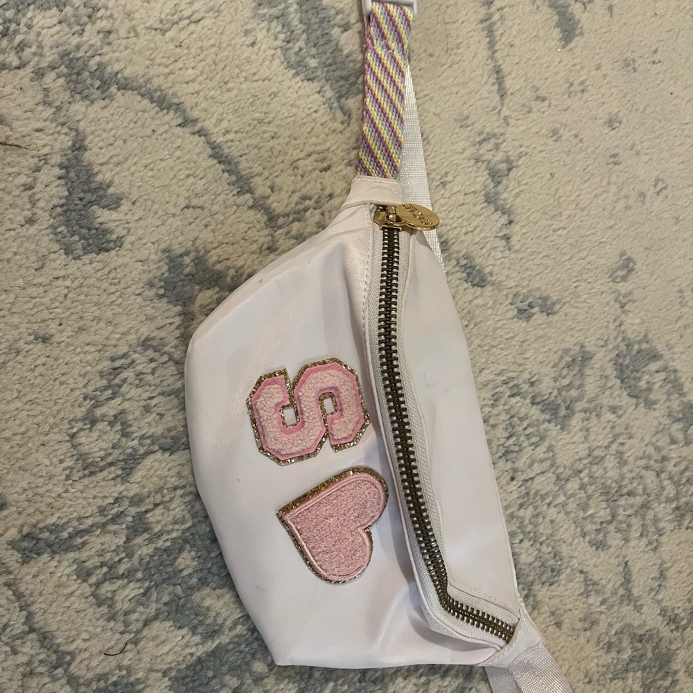 TARGET COLLAB White Fanny Pack with Pink Initial & Heart Patches